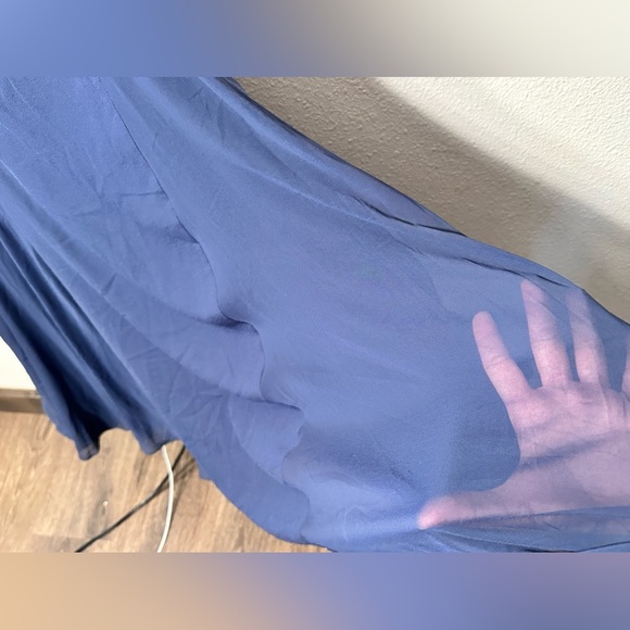 COPY - VERA WANG 'White' Bridesmaid Prom V-Wire Crepe Mermaid Dress midnightblu… - Picture 8 of 17